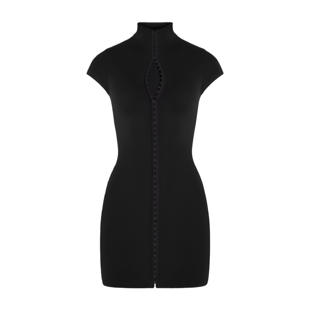 Andrea Black Keyhole Corset Mini Dress