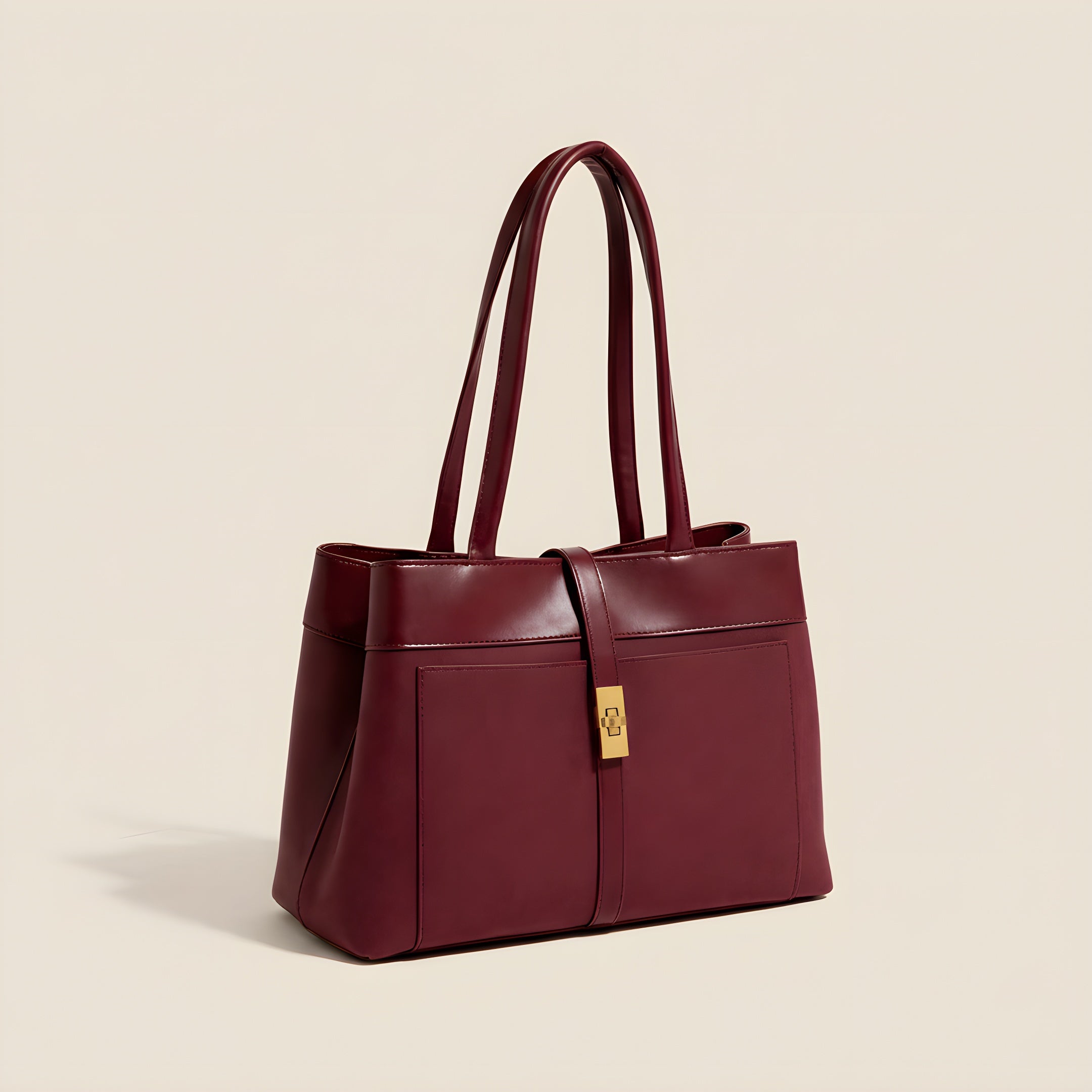 Tote en Piel Burdeos - Angela Puerto