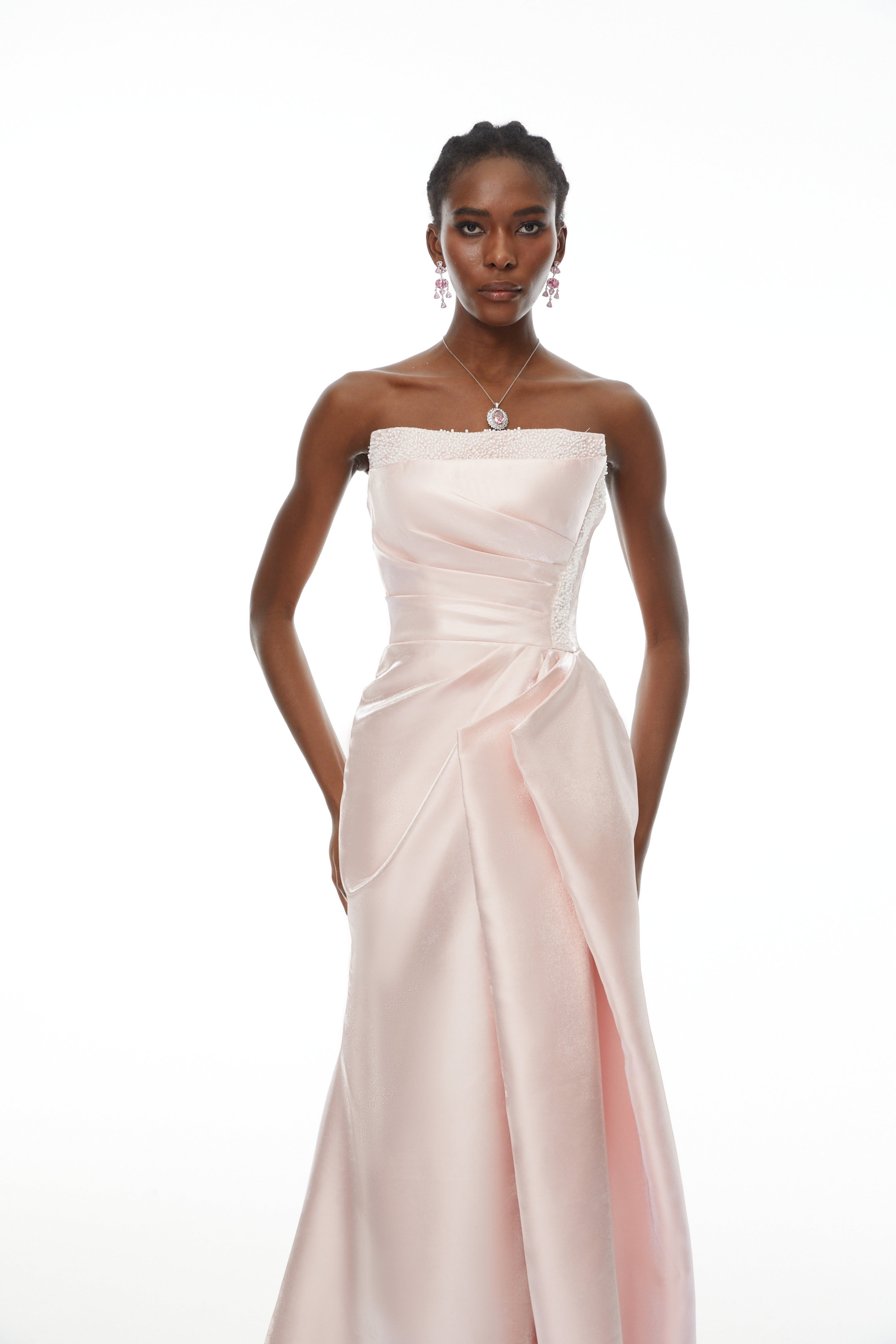 Charlotte Pink Off Shoulder Ruched Maxi Dress