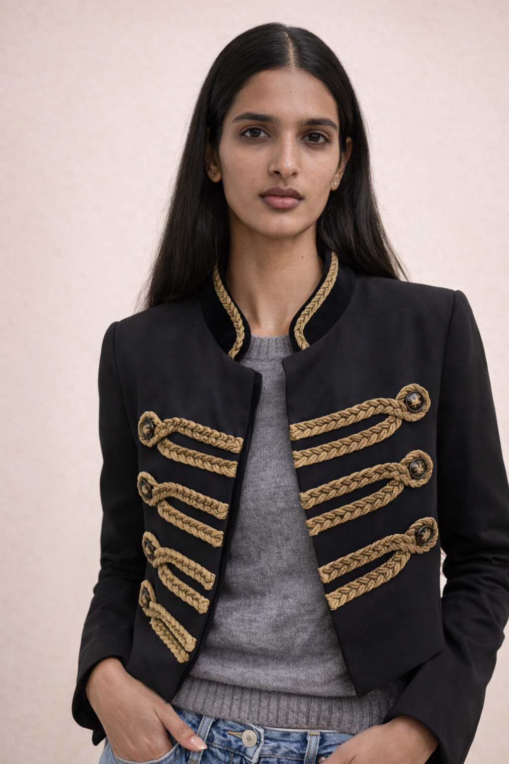 Chaqueta Militar Cropped - Angela Puerto