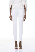 Leggings blancas con costuras decorativas de la marca Final Sale, diseño ajustado y estilo moderno para mujer.