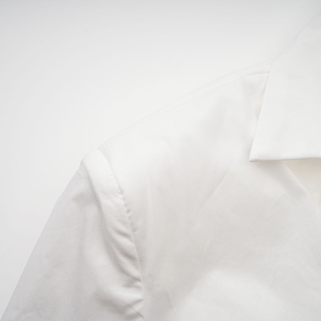 Caterina White Shirred Shirt & Skirt Set
