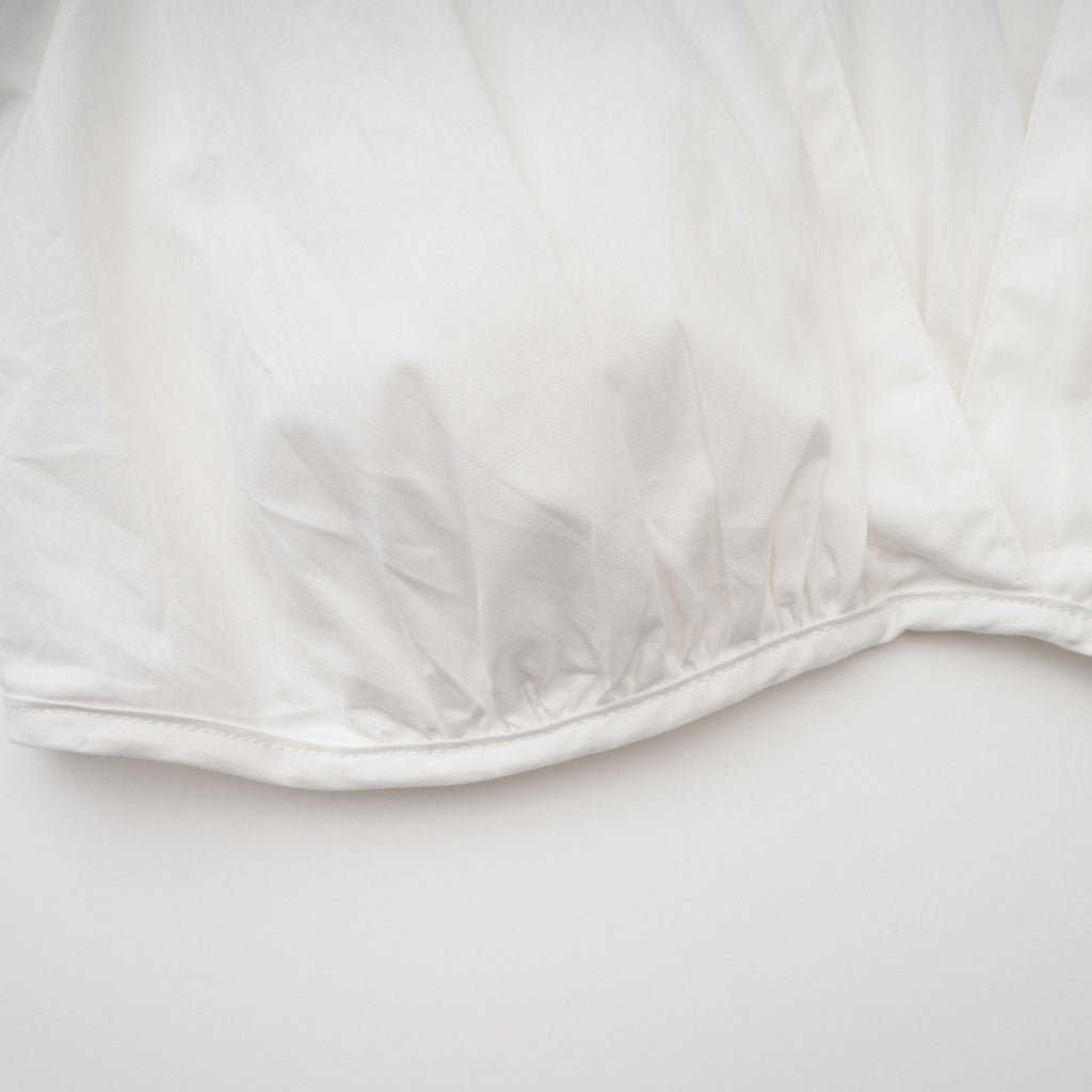 Caterina White Shirred Shirt & Skirt Set
