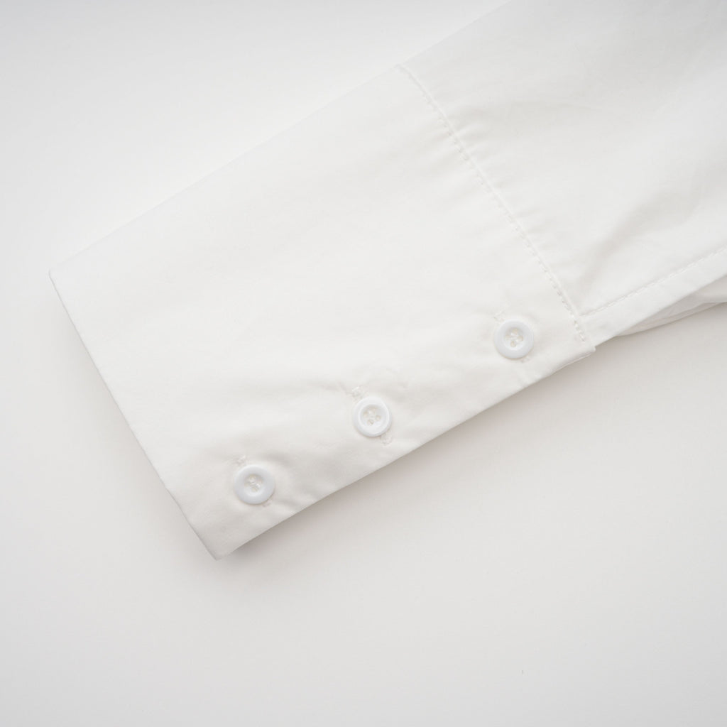 Caterina White Shirred Shirt & Skirt Set