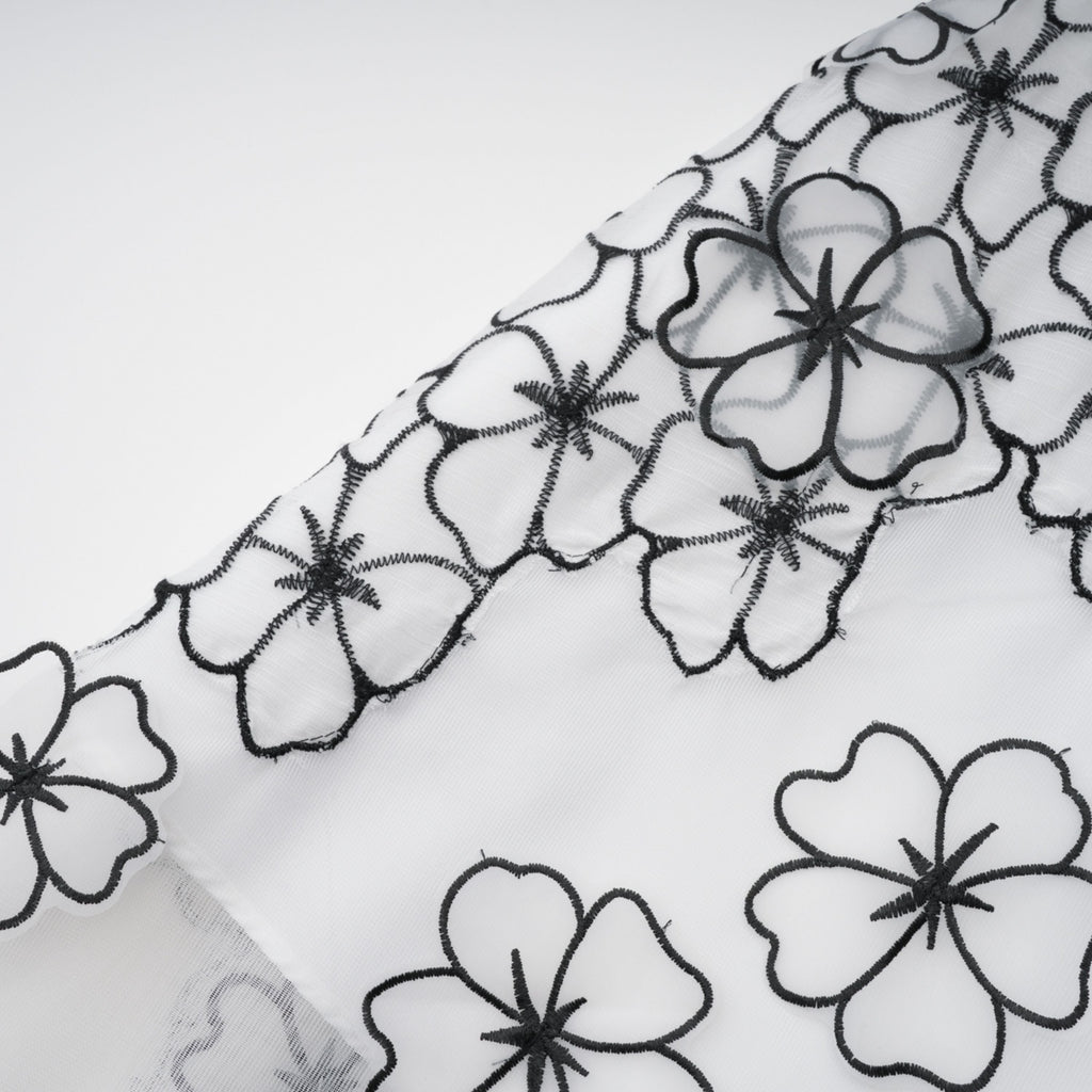 Yaelle White Floral Appliqué Tulle Midi Dress