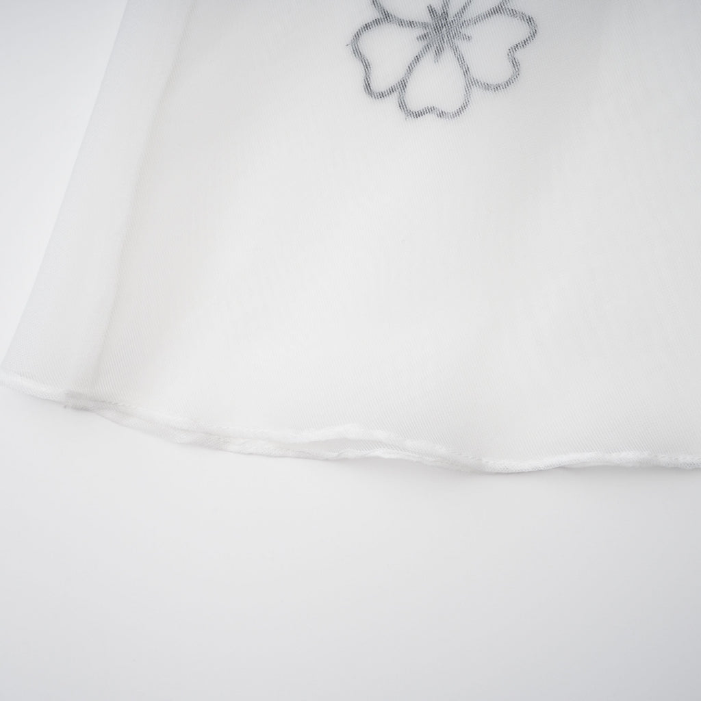 Yaelle White Floral Appliqué Tulle Midi Dress