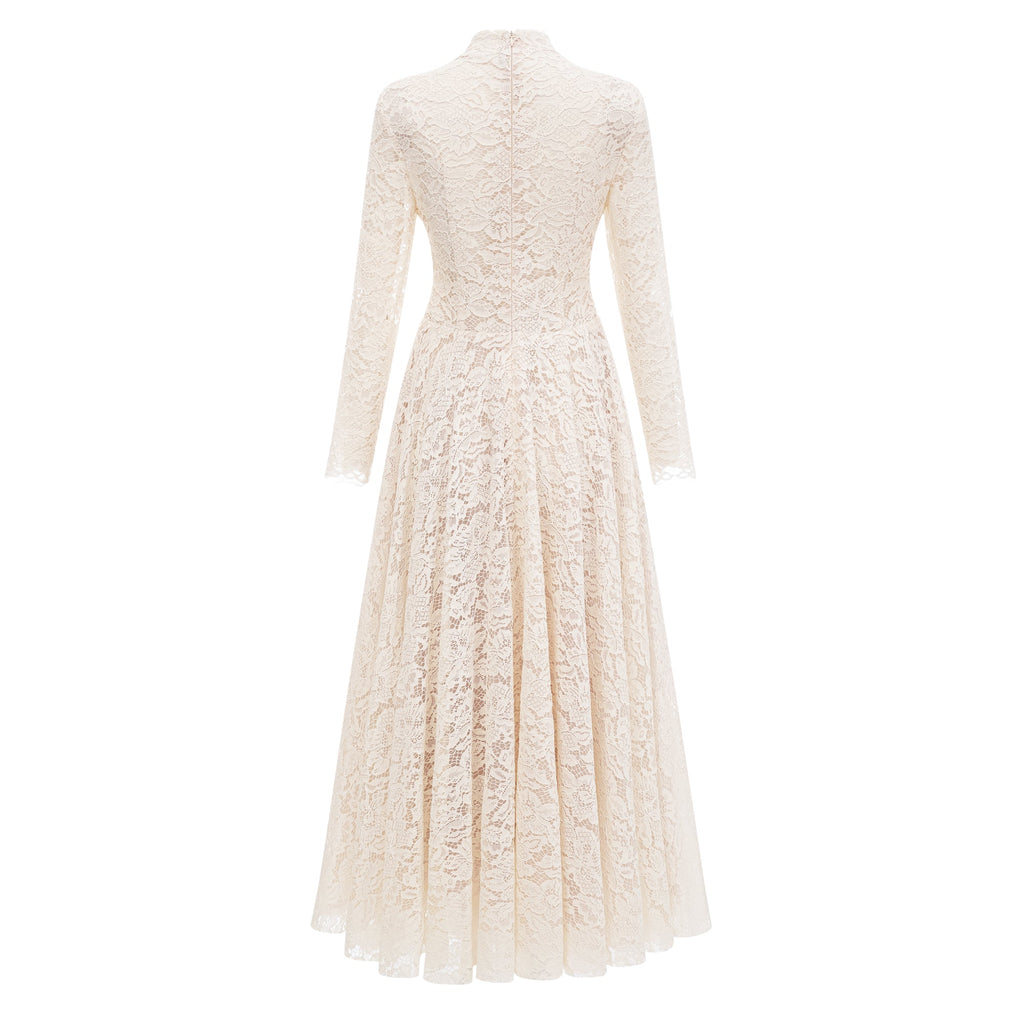 Oliana Ivory Lace Maxi Gown