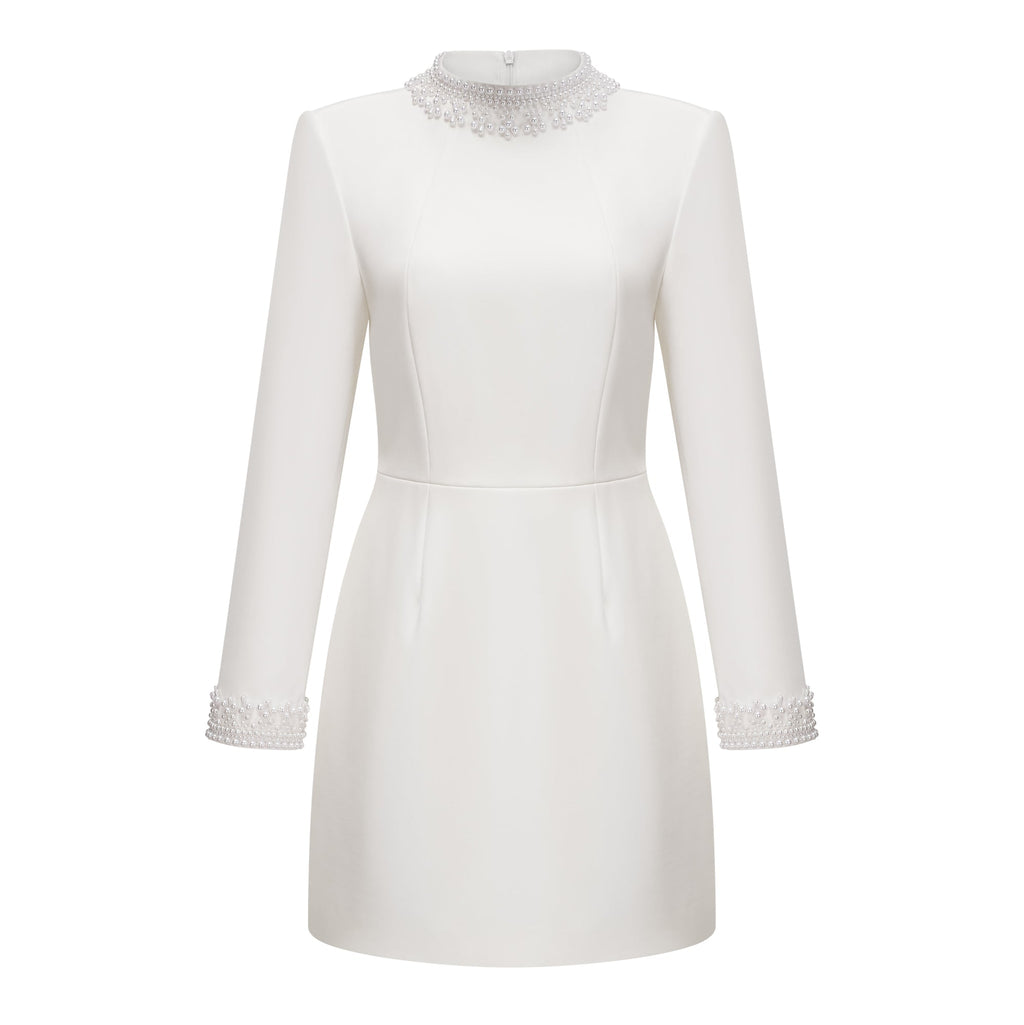 Bernadette White Faux Pearl Mini Dress