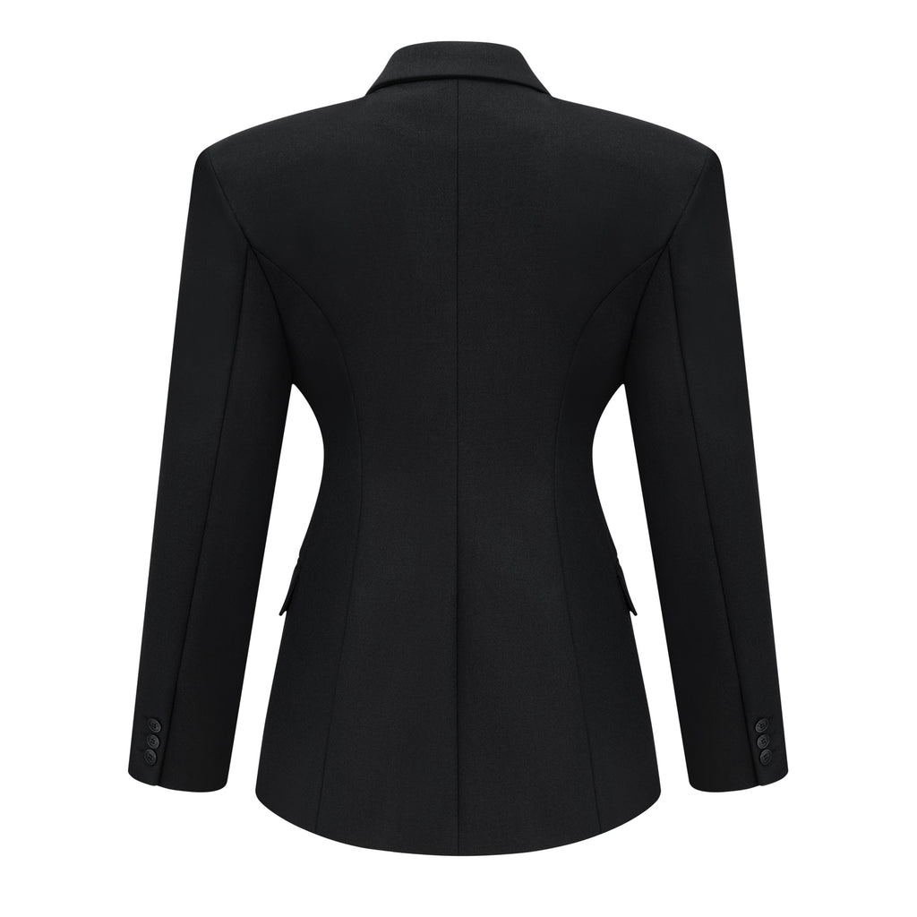 Dianthe Black Double-Breasted Oversize Blazer