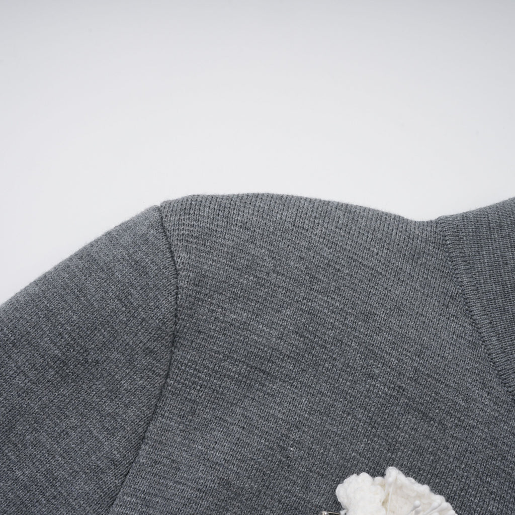 Lisette Grey 3D Petal Knit Cardigan