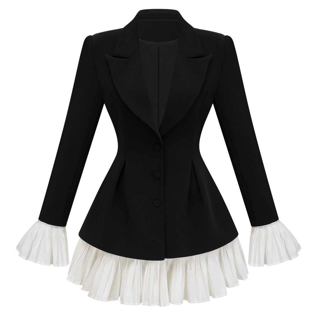 Vestido blazer mini Rébecca Color Block de Final Sale, con diseño en bloques de colores y corte ajustado.