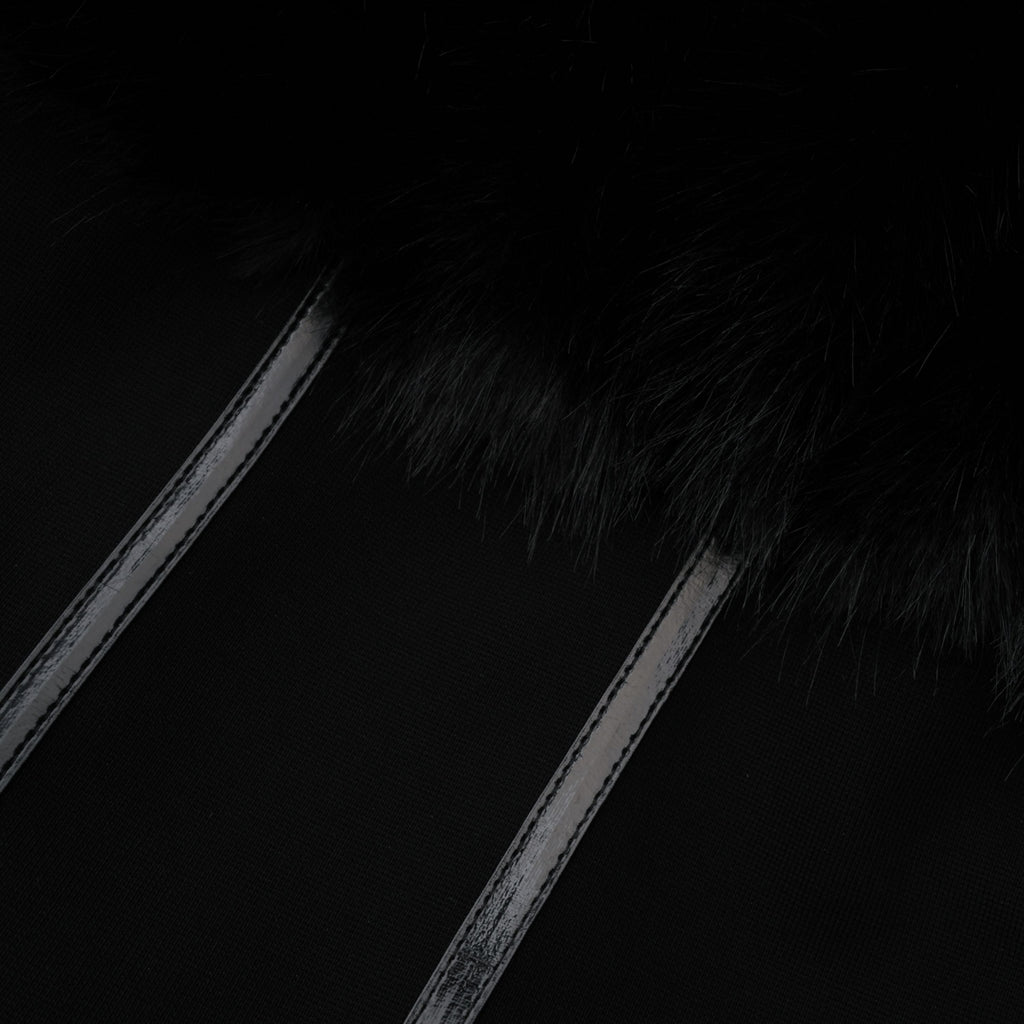Alberta Black Faux-Fur Corset Panel Jacket