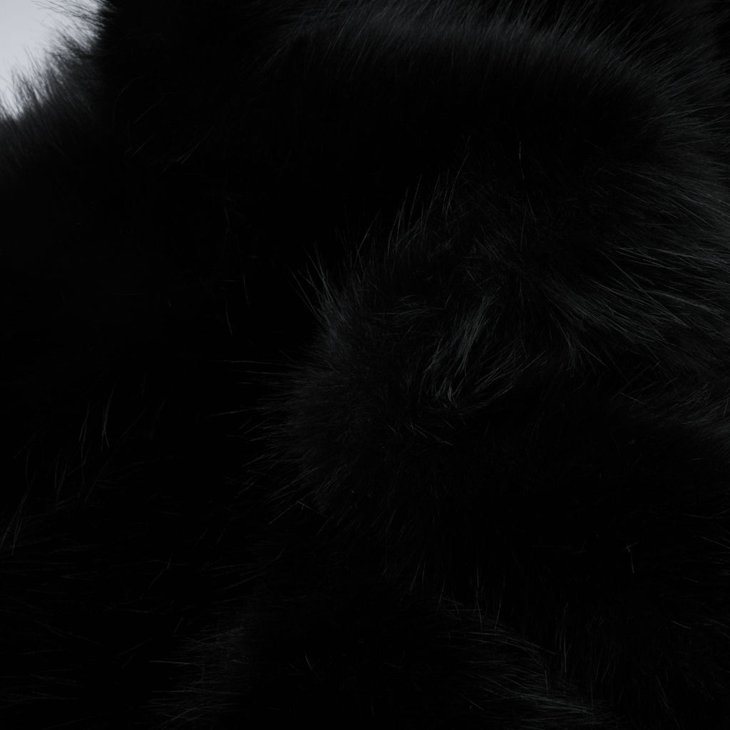 Alberta Black Faux-Fur Corset Panel Jacket