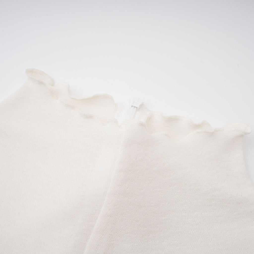 Lark White Tulle Panel Knit Midi Dress