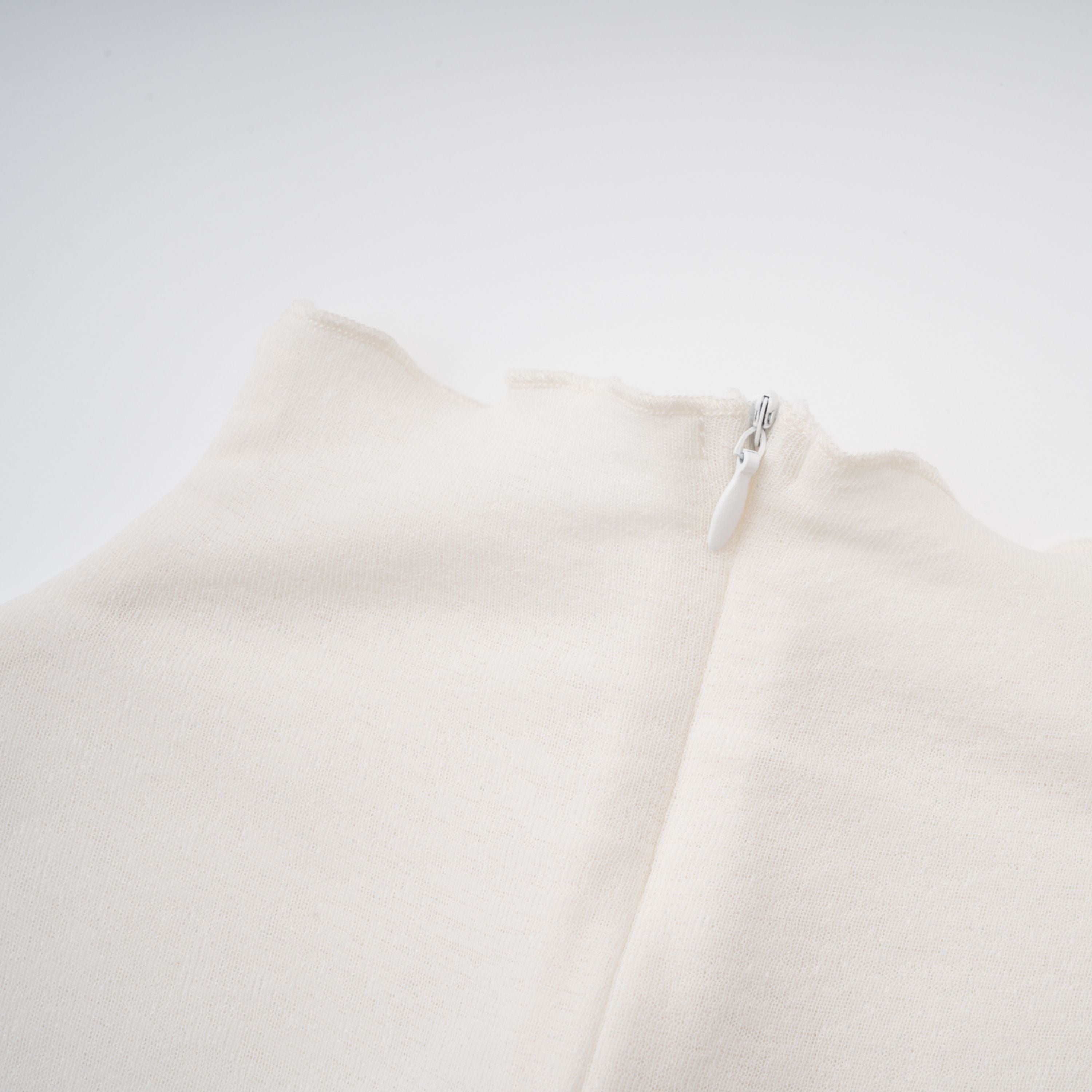 Lark White Tulle Panel Knit Midi Dress