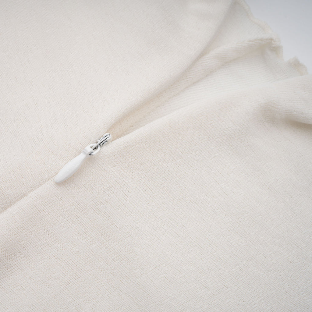 Lark White Tulle Panel Knit Midi Dress