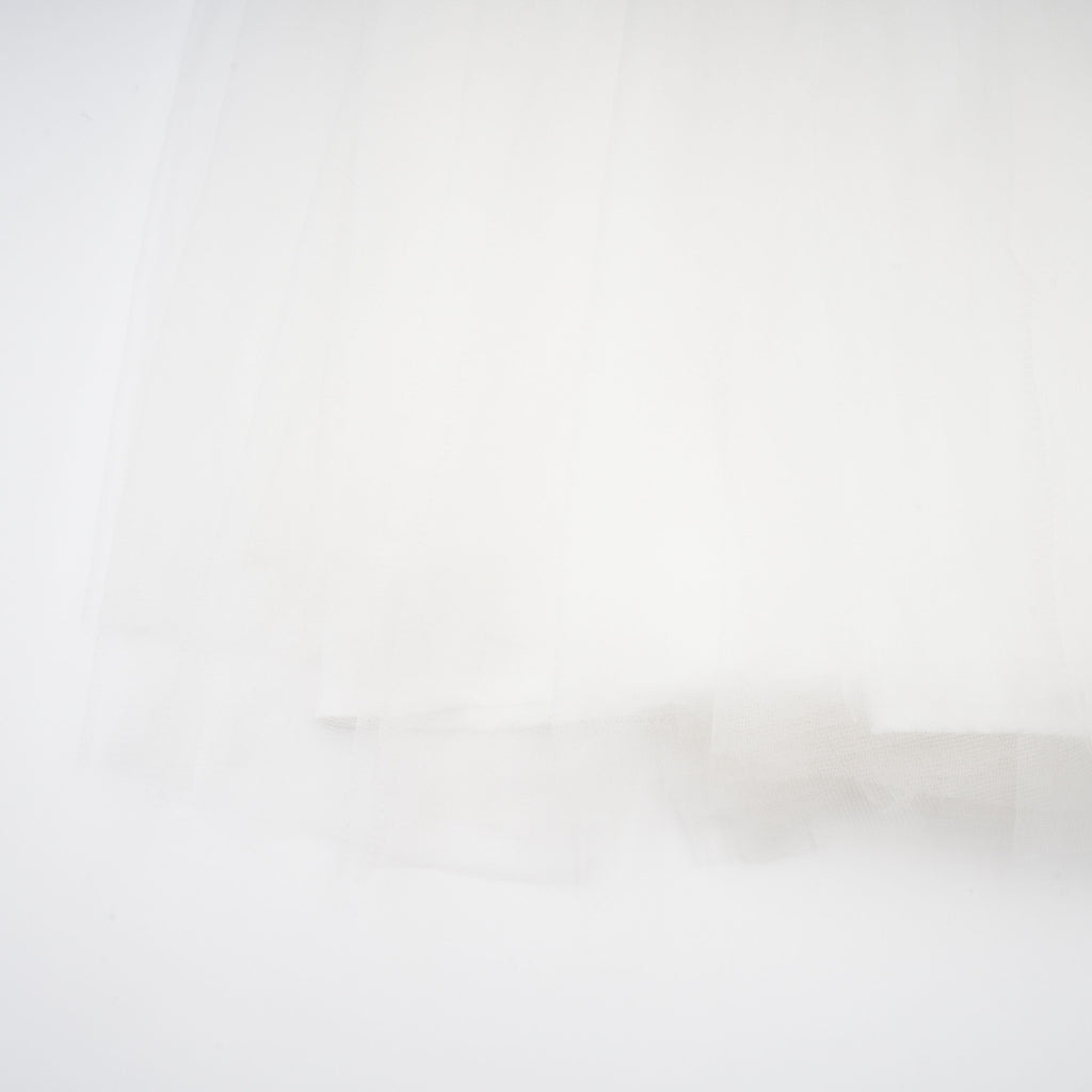Lark White Tulle Panel Knit Midi Dress