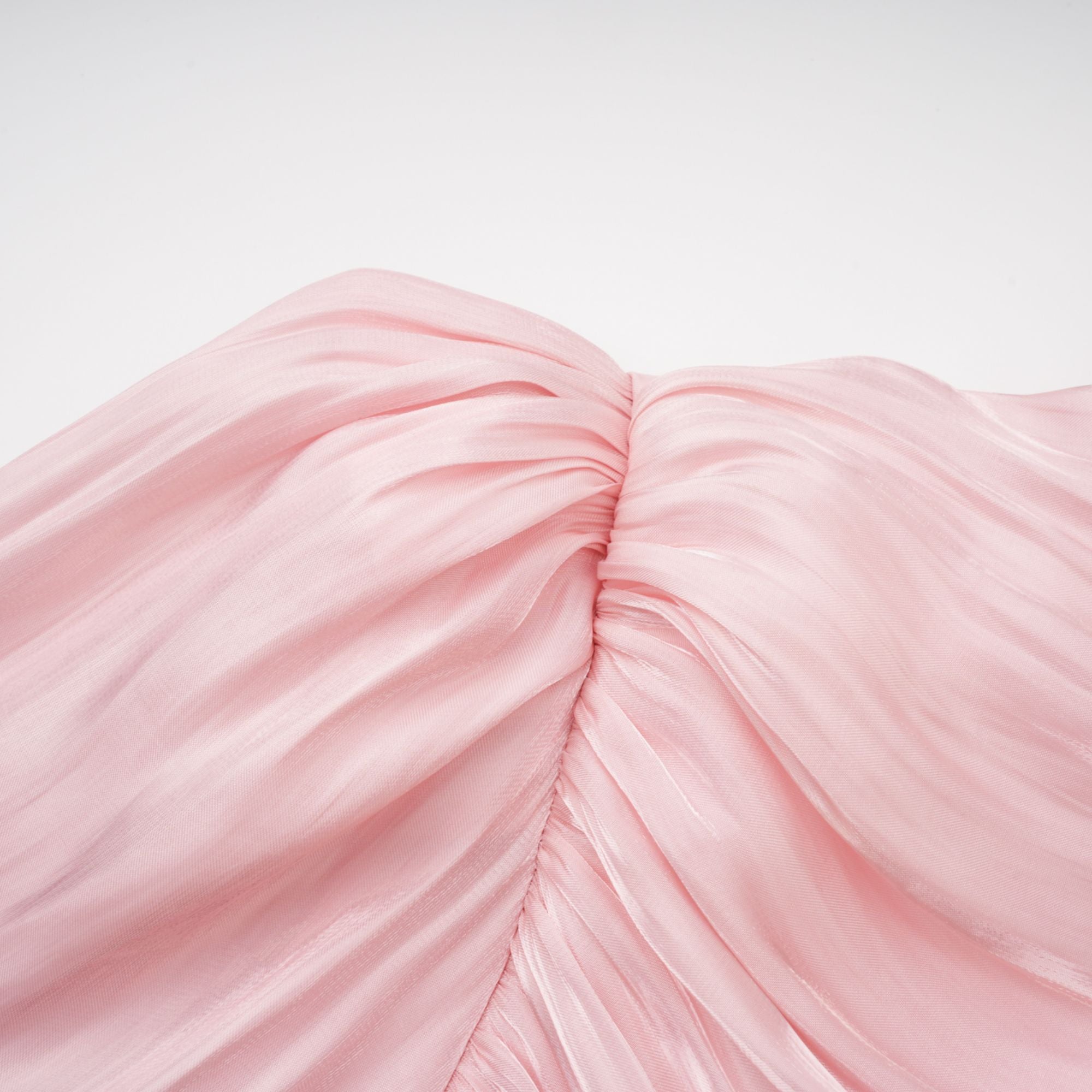 Sarolta Pink Glossy Ruched Maxi Dress (Final Sale-US Only)