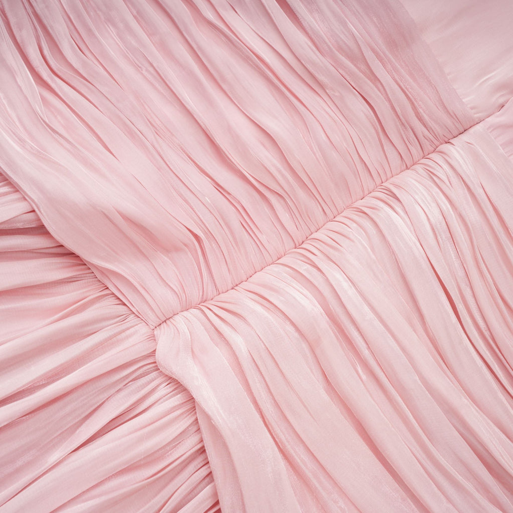 Sarolta Pink Glossy Ruched Maxi Dress (Final Sale-US Only)