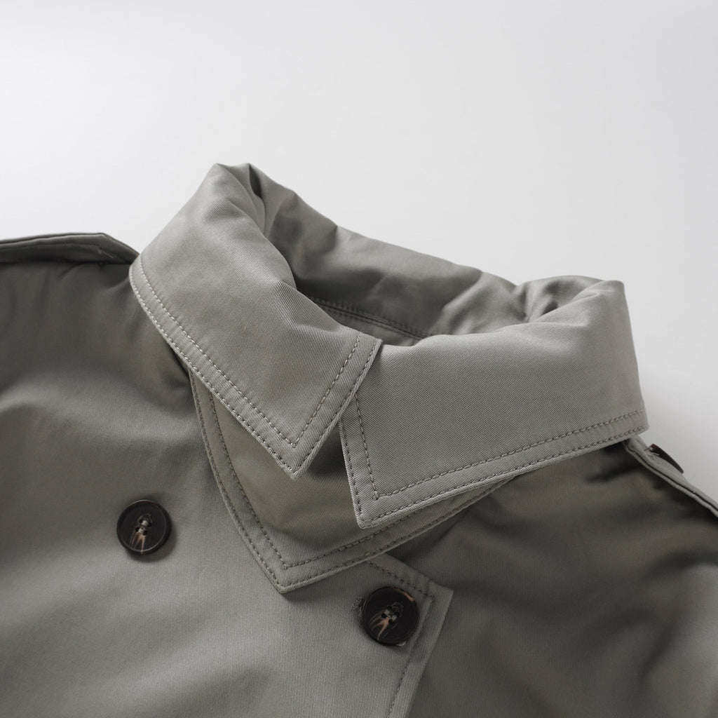 Mavis Grey Double-Breasted Belted Trench Coat  (Final Sale-US Only)
