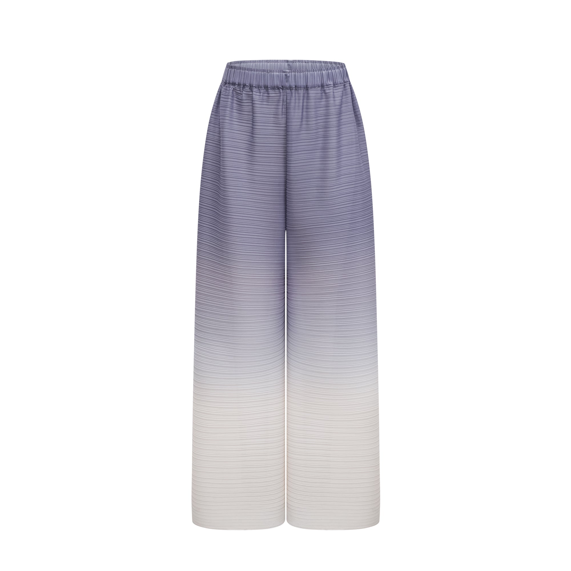 Agathe purple gradient wrinkled blouse & trousers matching set (Final Sale-US Only)