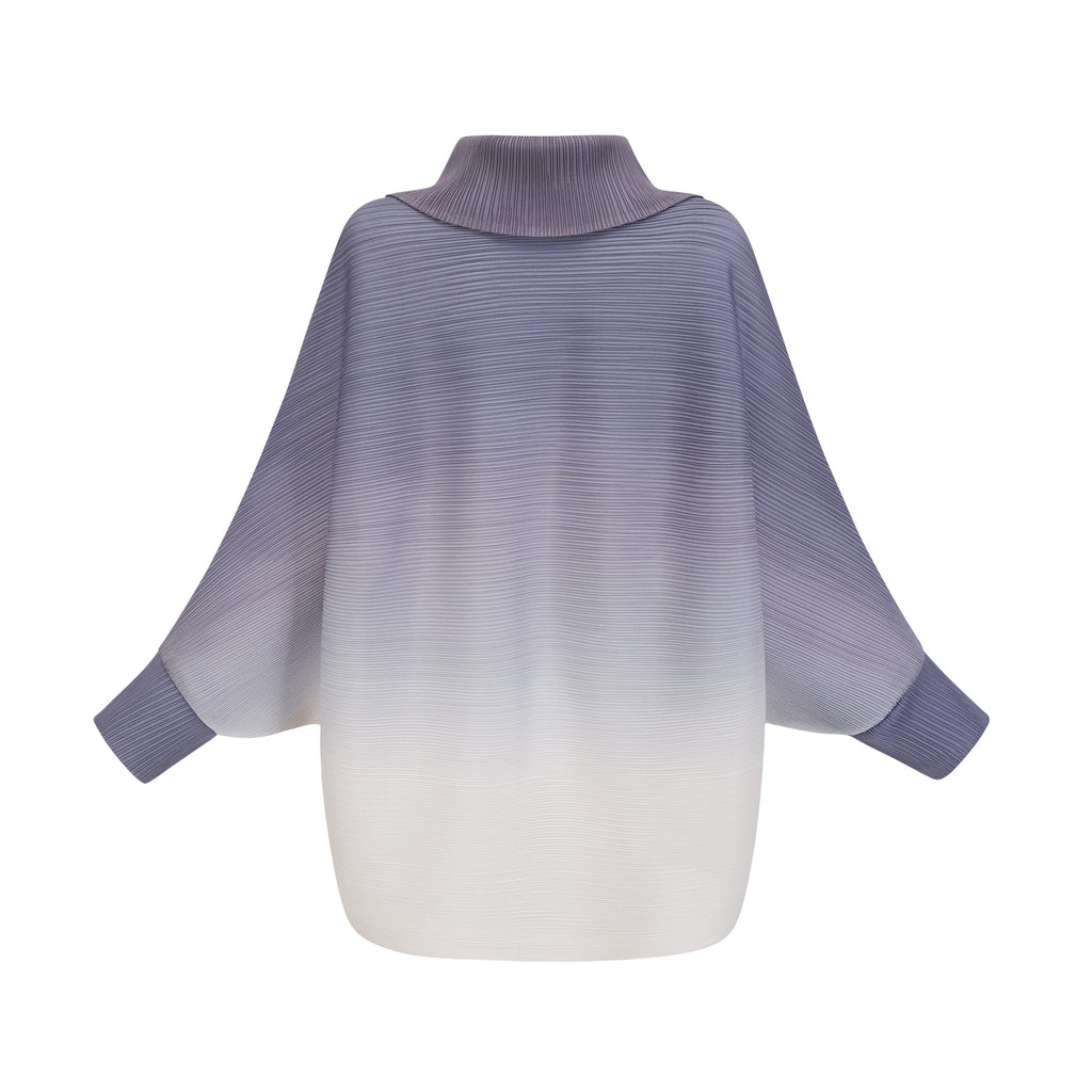 Agathe purple gradient wrinkled blouse & trousers matching set (Final Sale-US Only)