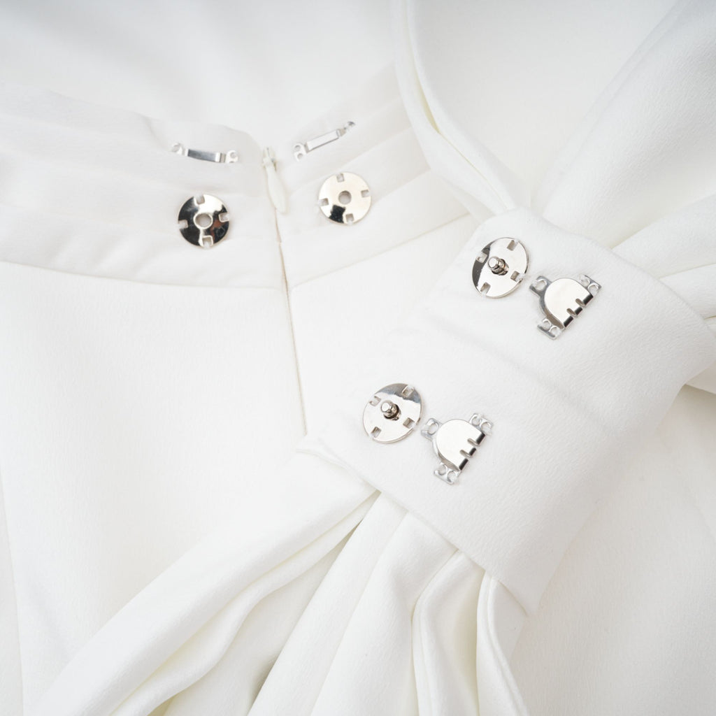 Camille White Statement Bow Mermaid Maxi Dress (Final Sale-US Only)