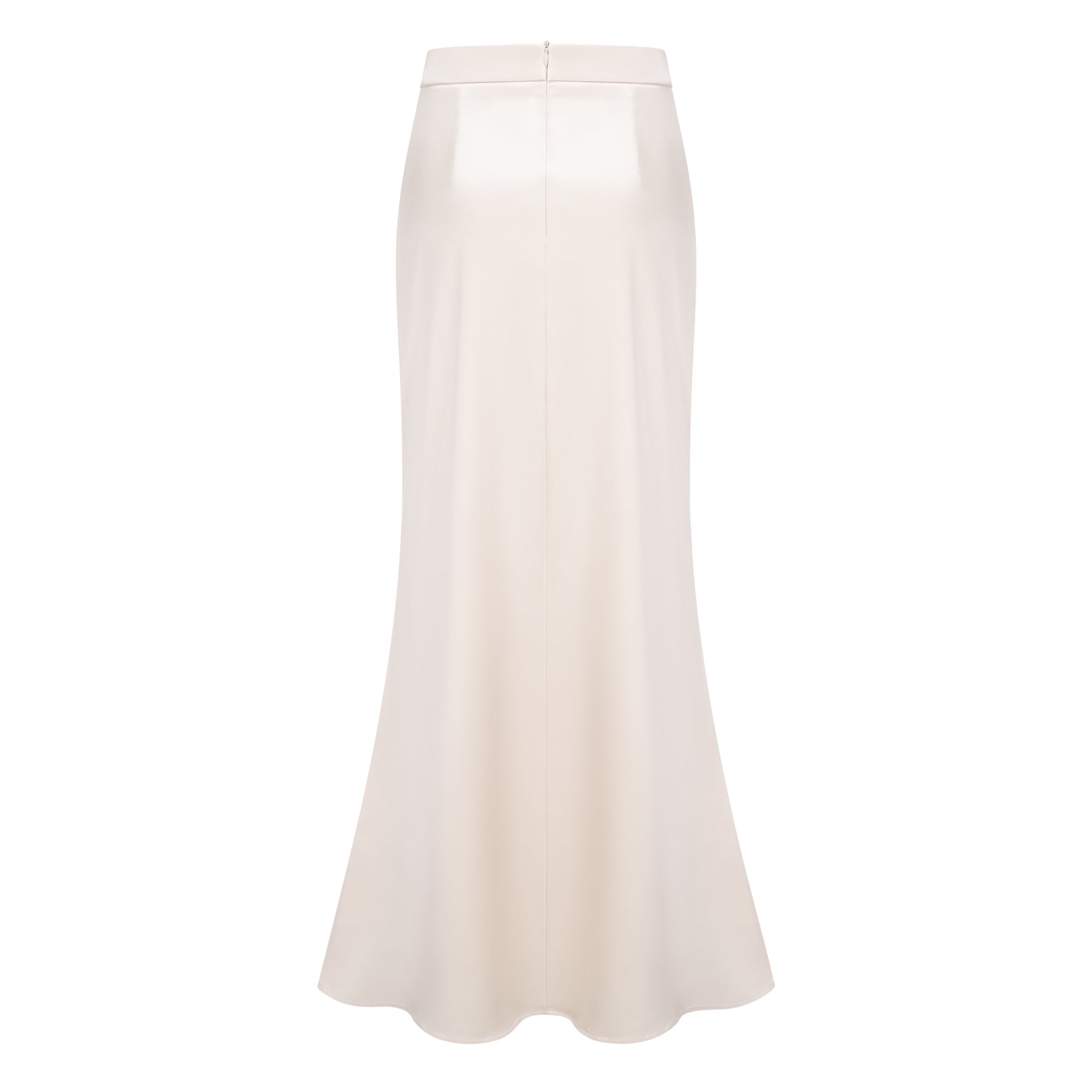 Conjunto de blusa neutra con cuello alto y falda sirena de Bridal, mostrando la blusa y la falda en un estilo elegante y sofisticado.