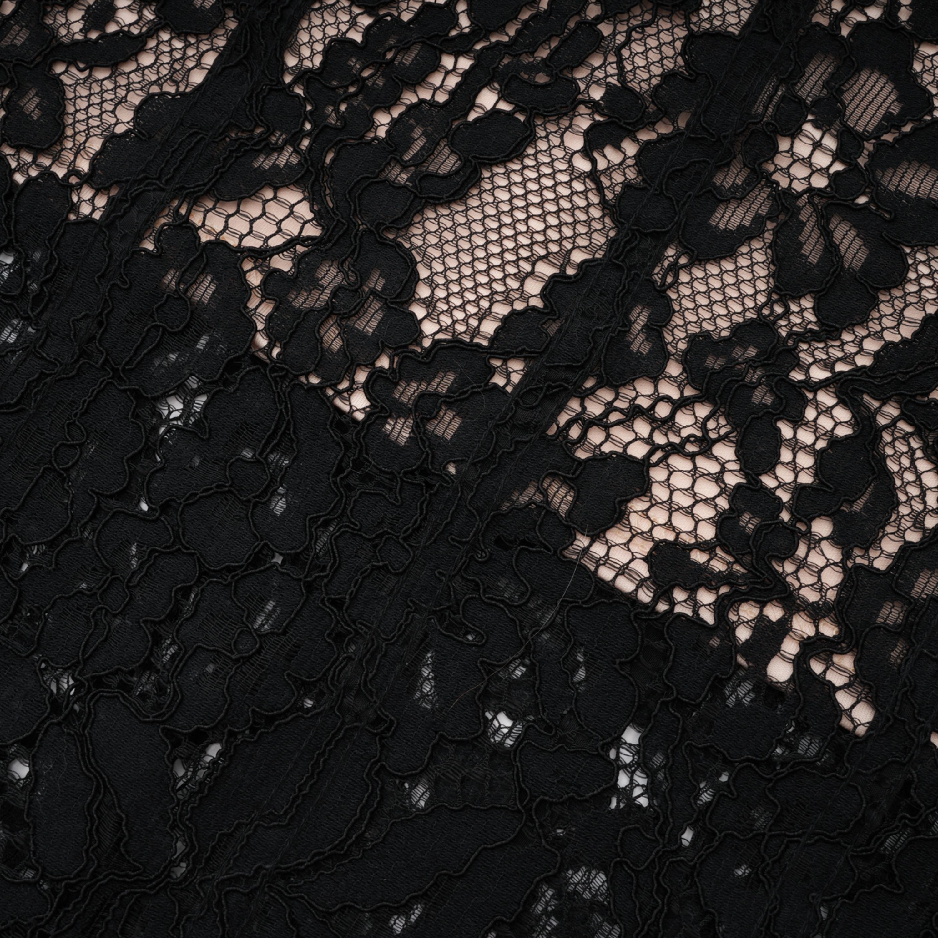 Giorgia Black Floral Lace Corset Maxi Dress