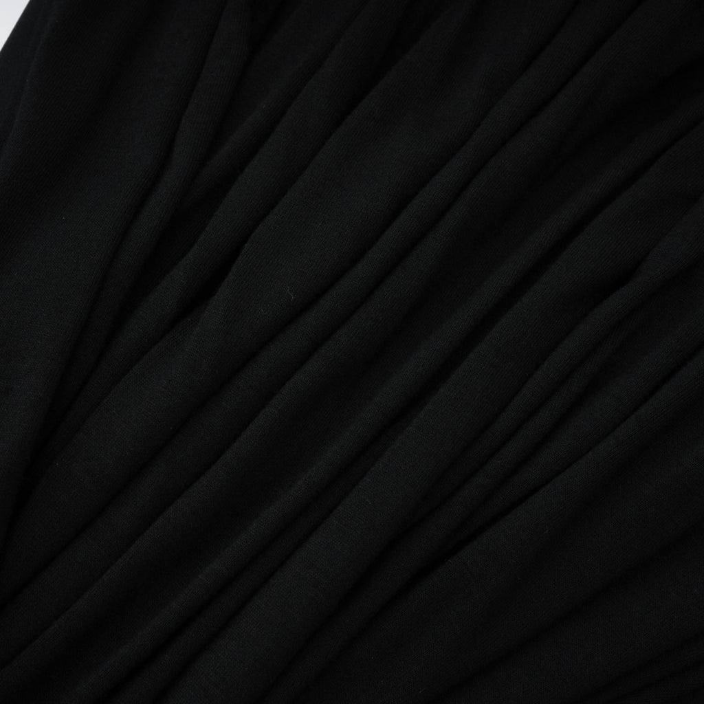 Gianina Black Deep V-Neck Draped Jumpsuit
