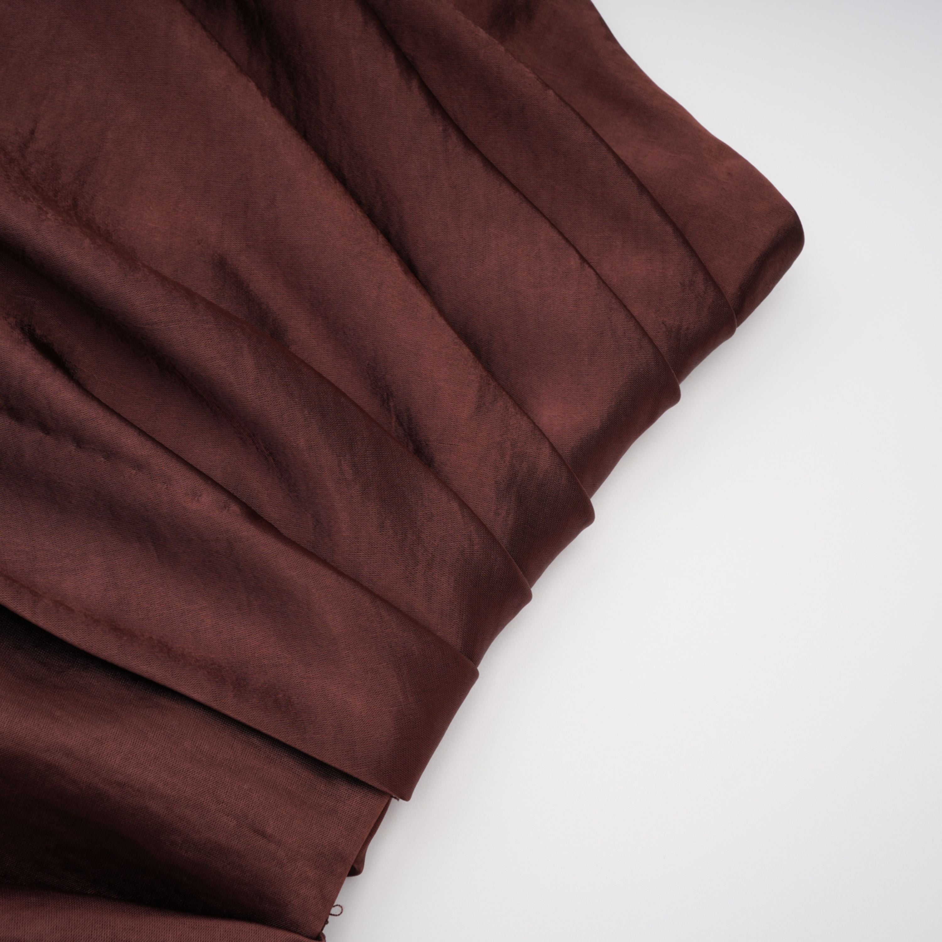 Luisa Brown Asymmetrical Gathered Satin Maxi Dress (Final Sale-US Only)