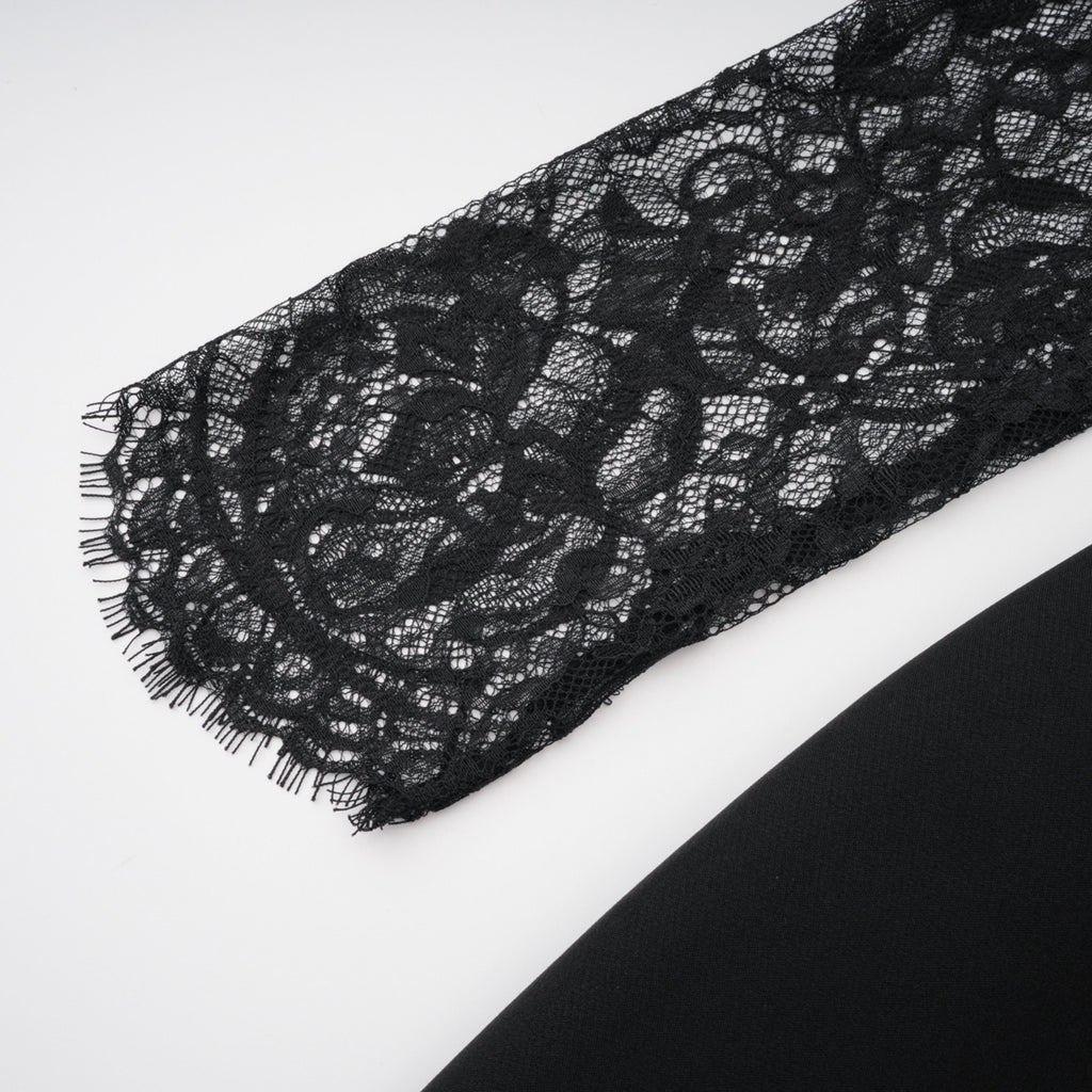 Bokamoso Black Lace Panel Maxi Gown