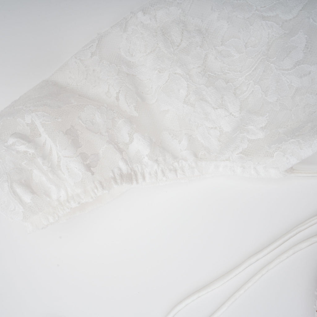 Vivienne white floral-lace corset mini dress  (Final Sale-US Only)