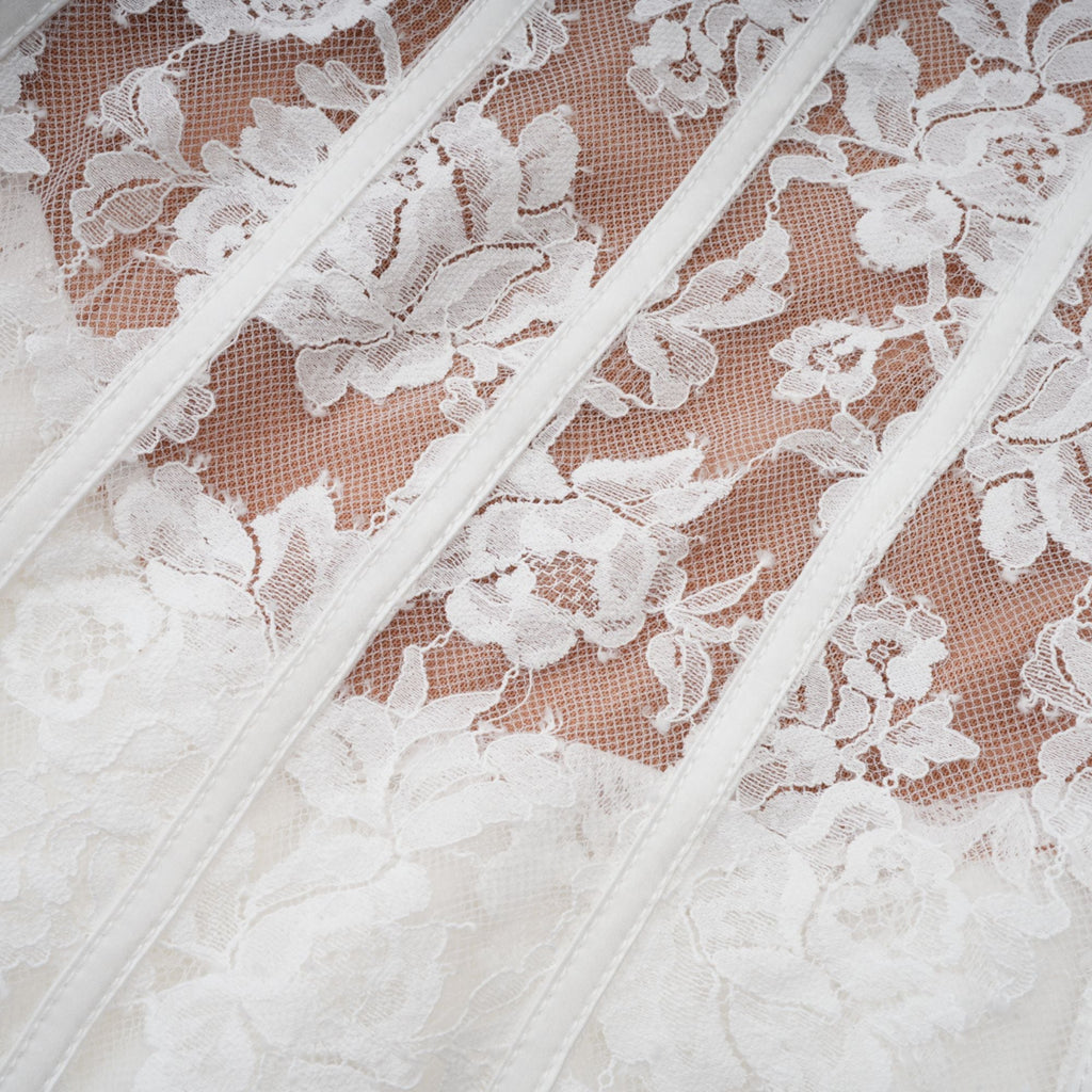Vivienne white floral-lace corset mini dress  (Final Sale-US Only)