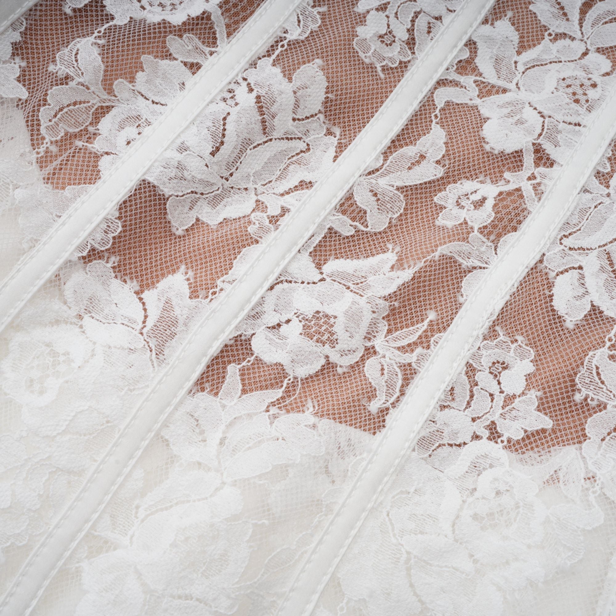 Vivienne white floral-lace corset mini dress  (Final Sale-US Only)