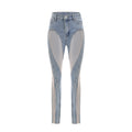 Jeans de mezclilla con paneles transparentes Aélis de la marca Final Sale, estilo moderno y ajustado.