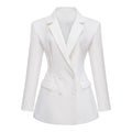 Osanne White Double Breasted Blazer Mini Dress