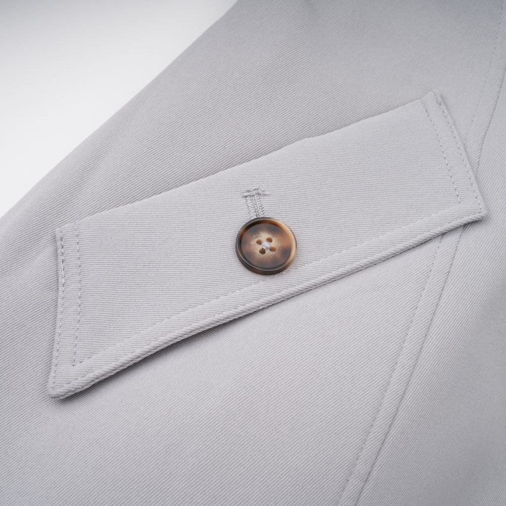 Vilma Grey Leather Collar Hunting Jacket