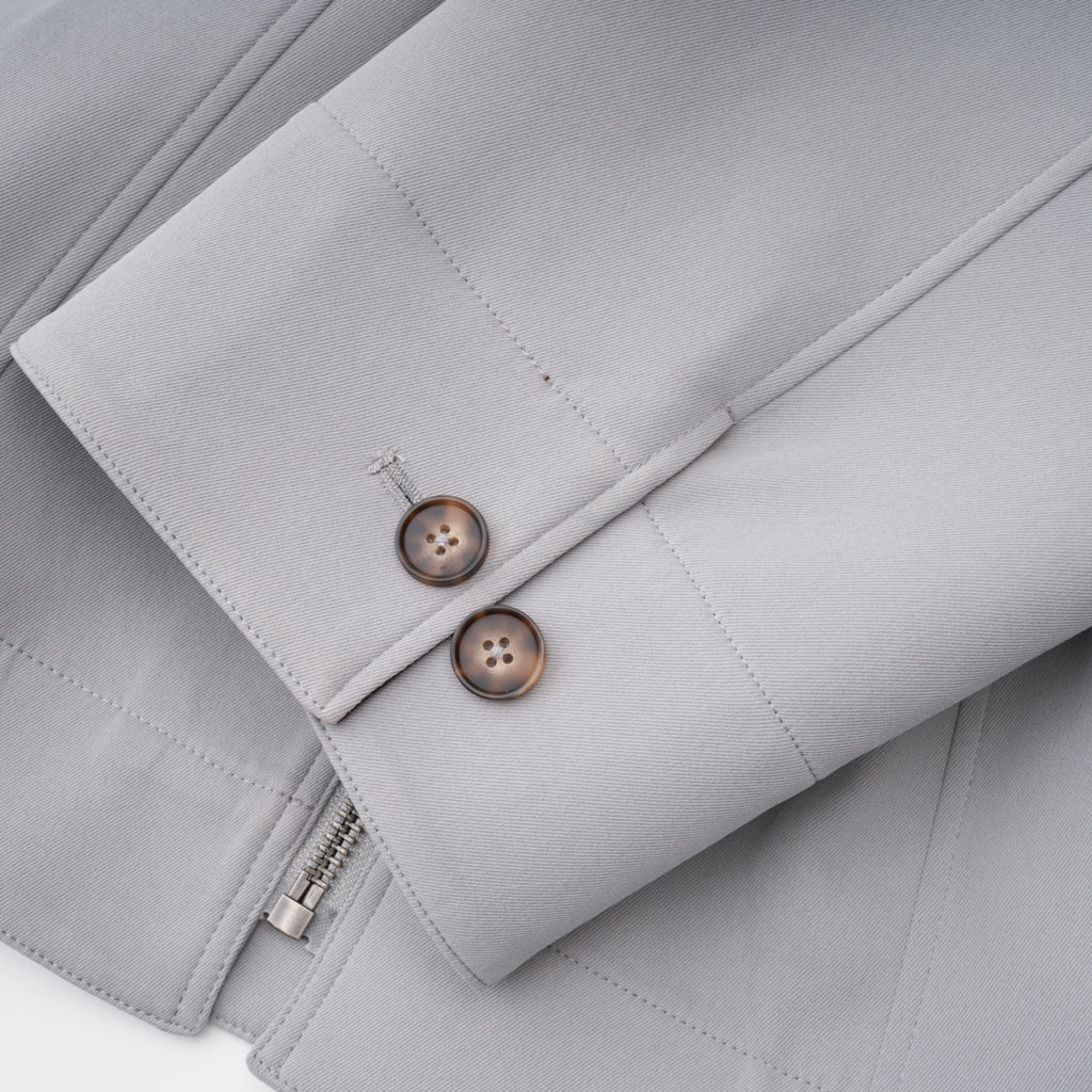 Vilma Grey Leather Collar Hunting Jacket