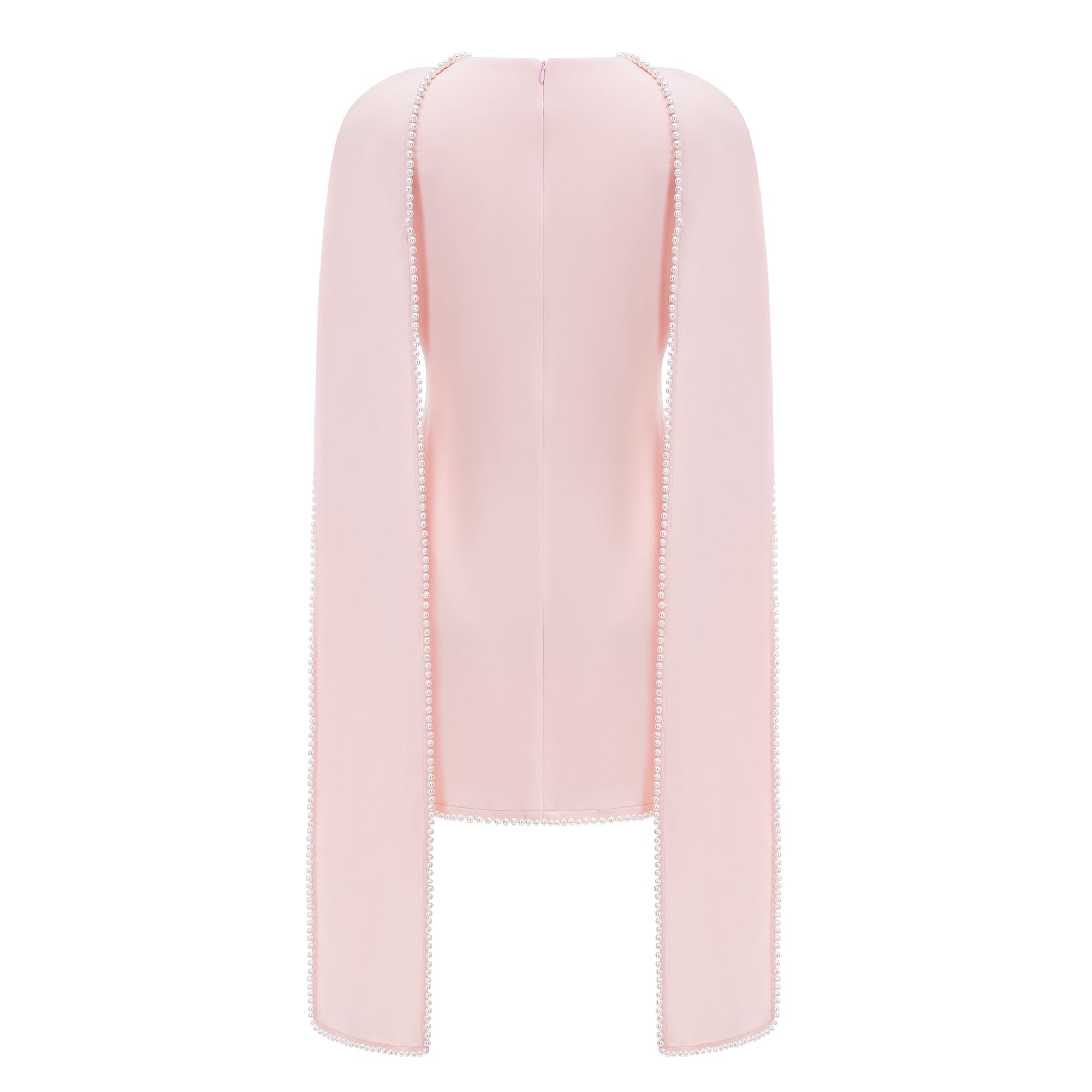 Piroska Pink Sleeveless Pearl Trim Mini Dress