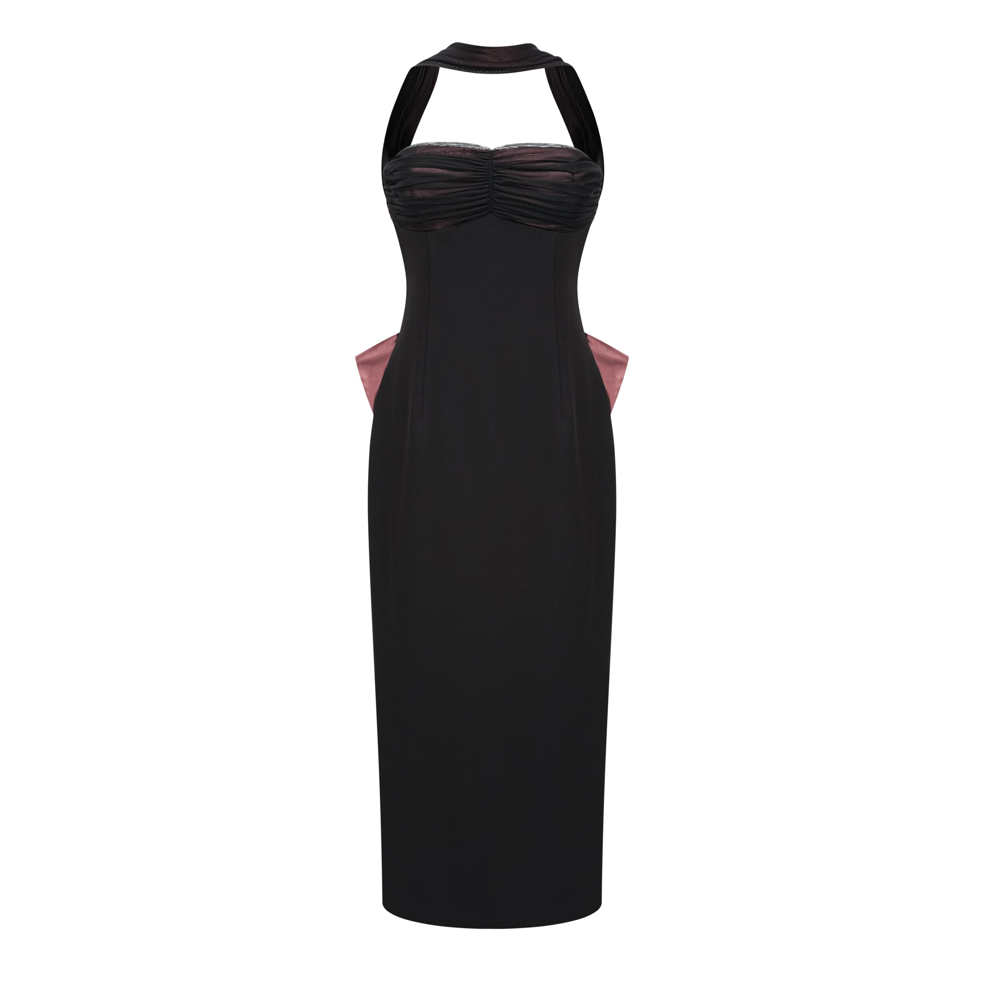 Miriam Black Open Back Maxi Gown with Bow