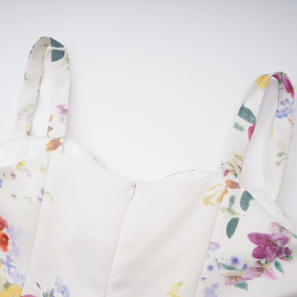 Juliette White Self-Tie Floral Print Mini Dress