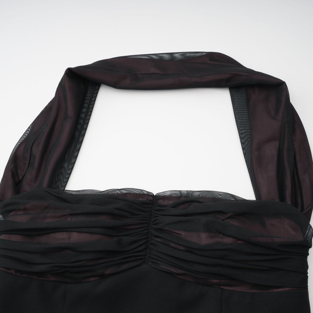 Miriam Black Open Back Maxi Gown with Bow