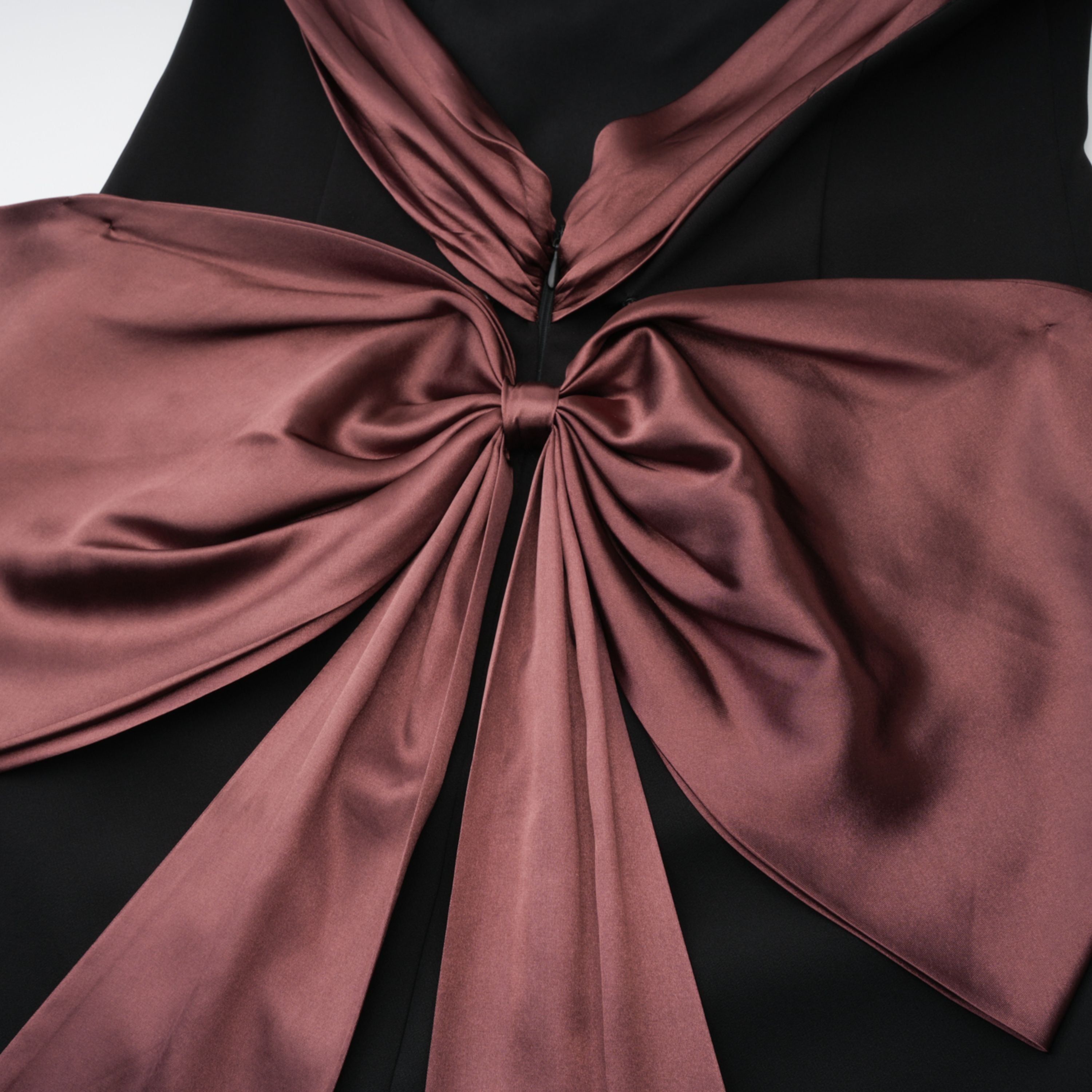 Miriam Black Open Back Maxi Gown with Bow