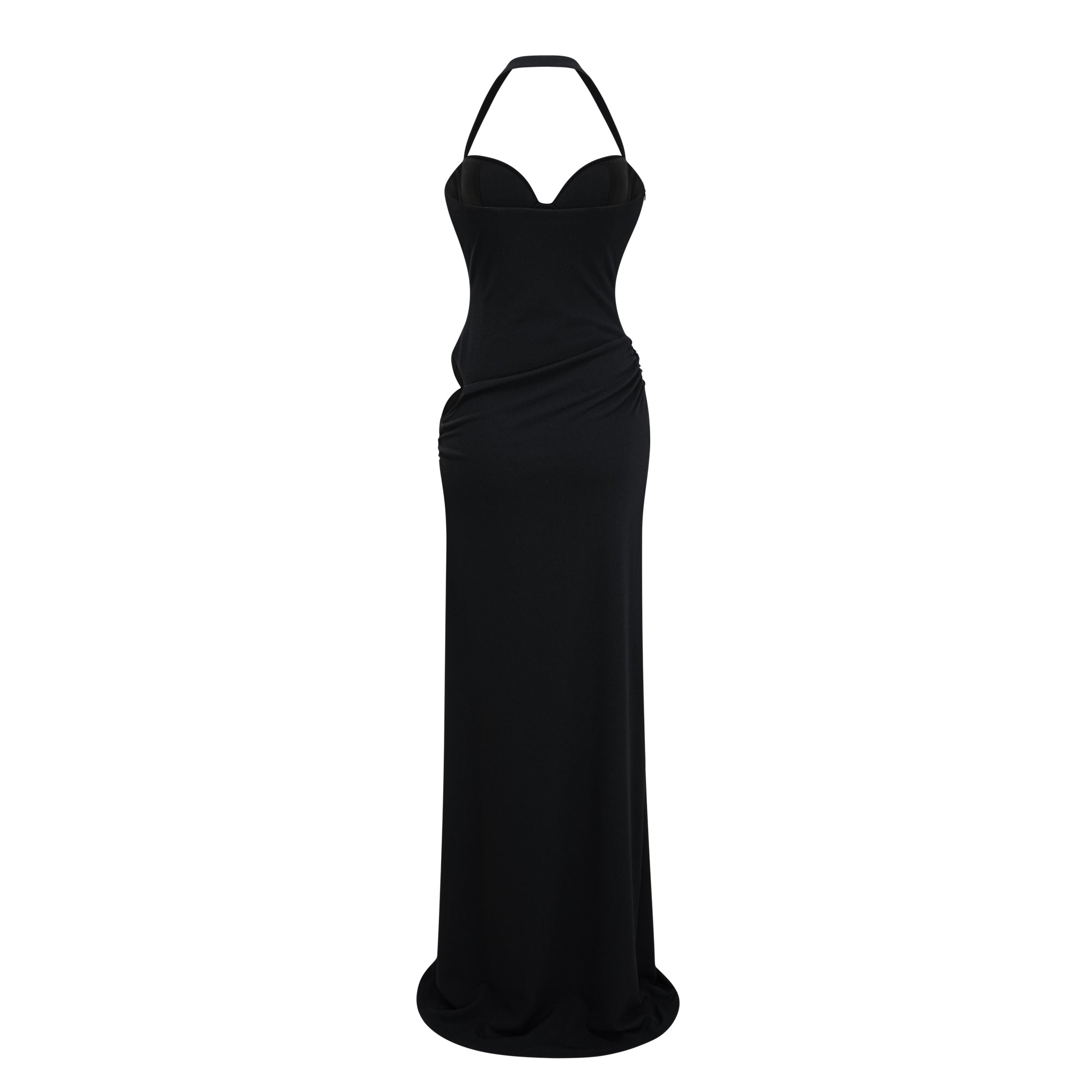 Kaelin Black Halterneck Cut Out  Maxi Dress (Final Sale-US Only)