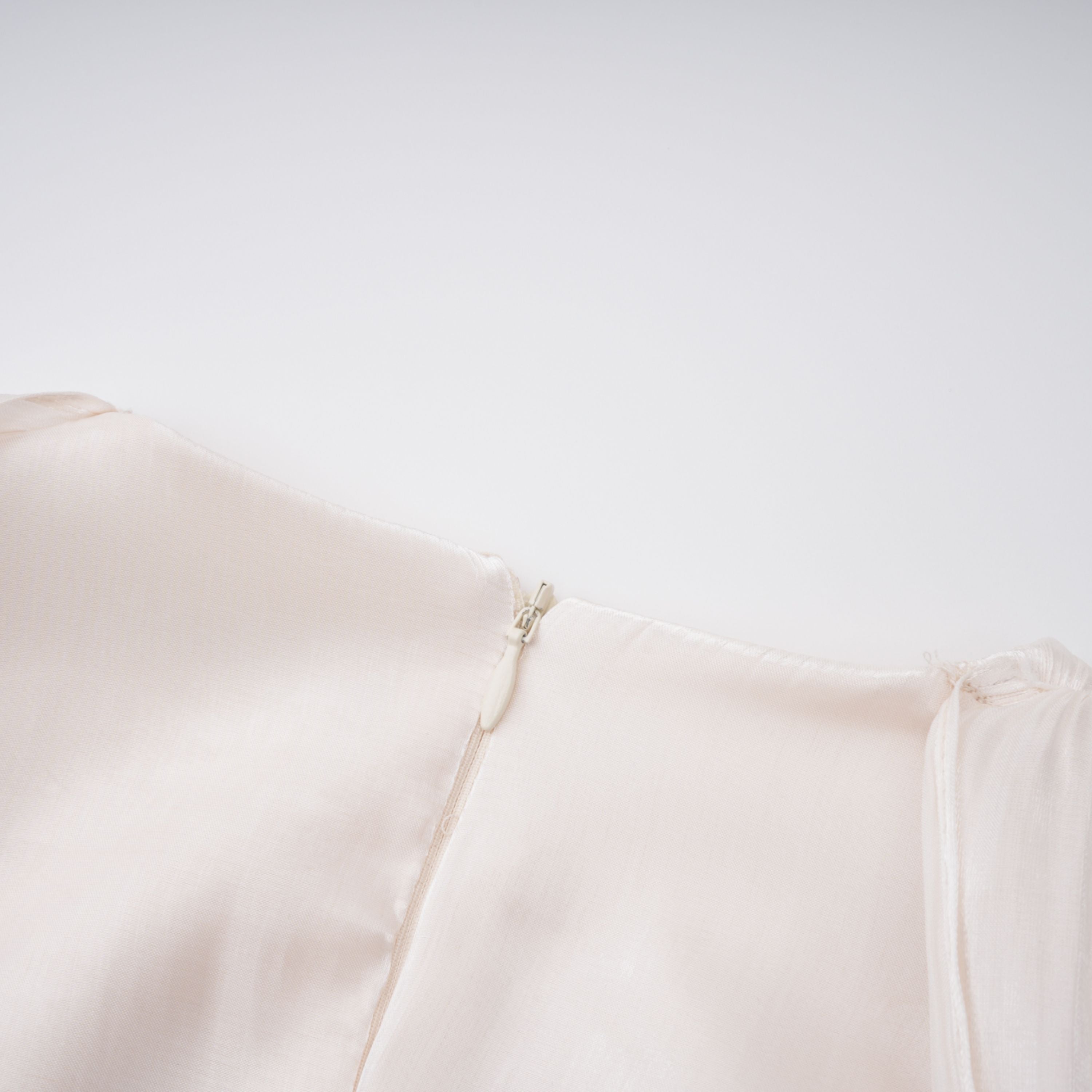 Hege Cream Glossy Ruched Cape Maxi Dress (Final Sale-US Only)