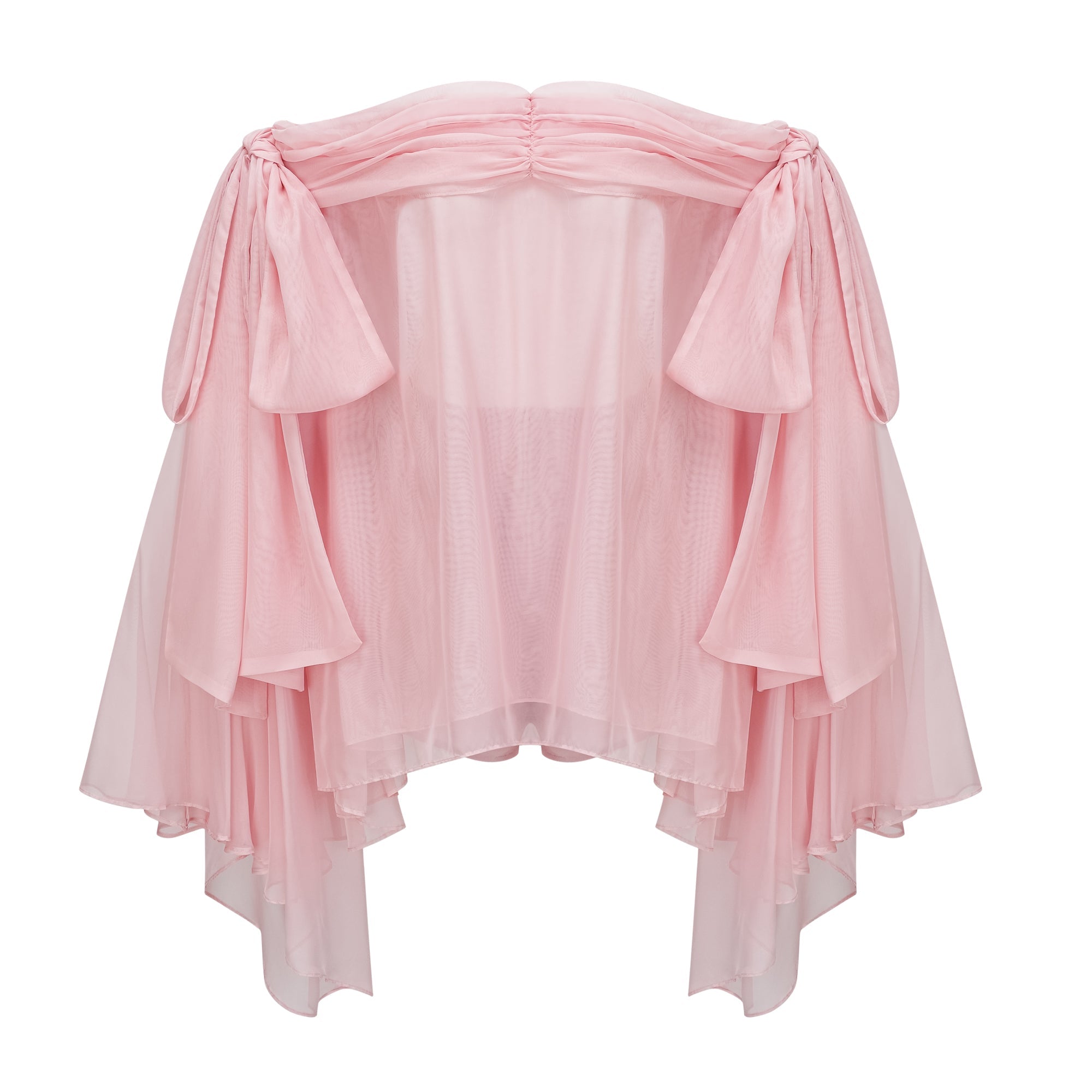 Vestido mini Avril rosa con lazo drapeado, estilo elegante, para ocasiones especiales, en color rosa y diseño ajustado.