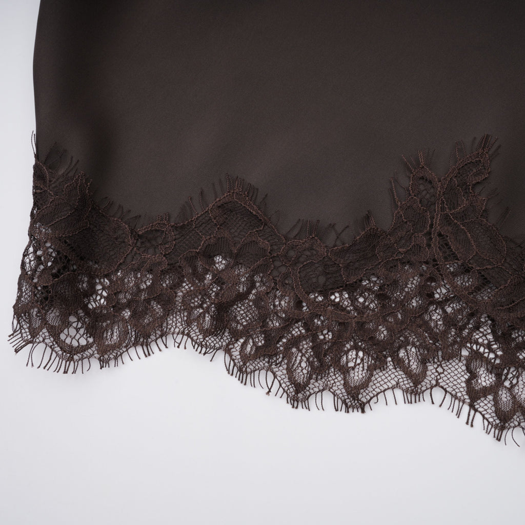 Henrik Brown Lace Trim Dress