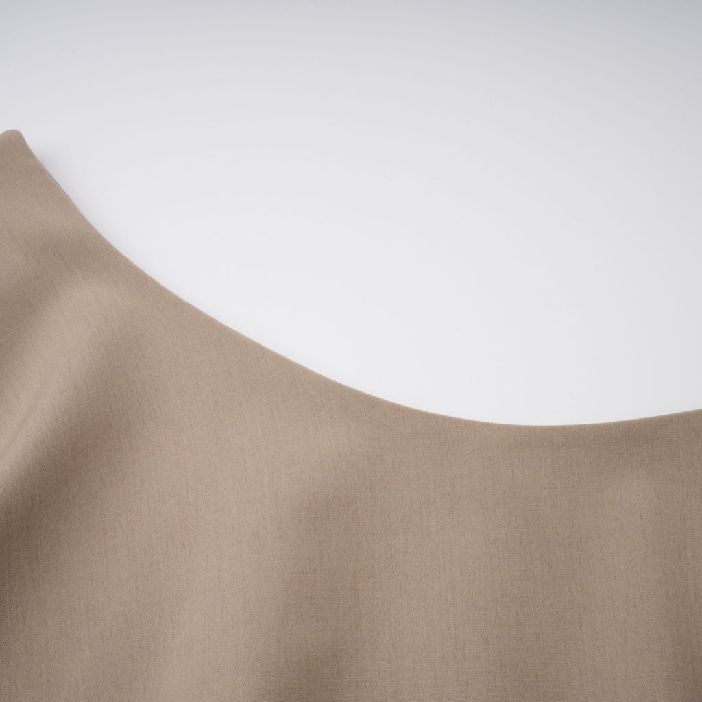 Filomena Beige Draped Asymmetrical Mini Skirt