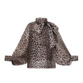 Belle leopard-print oversize-sleeved blouse (Final Sale-US Only)